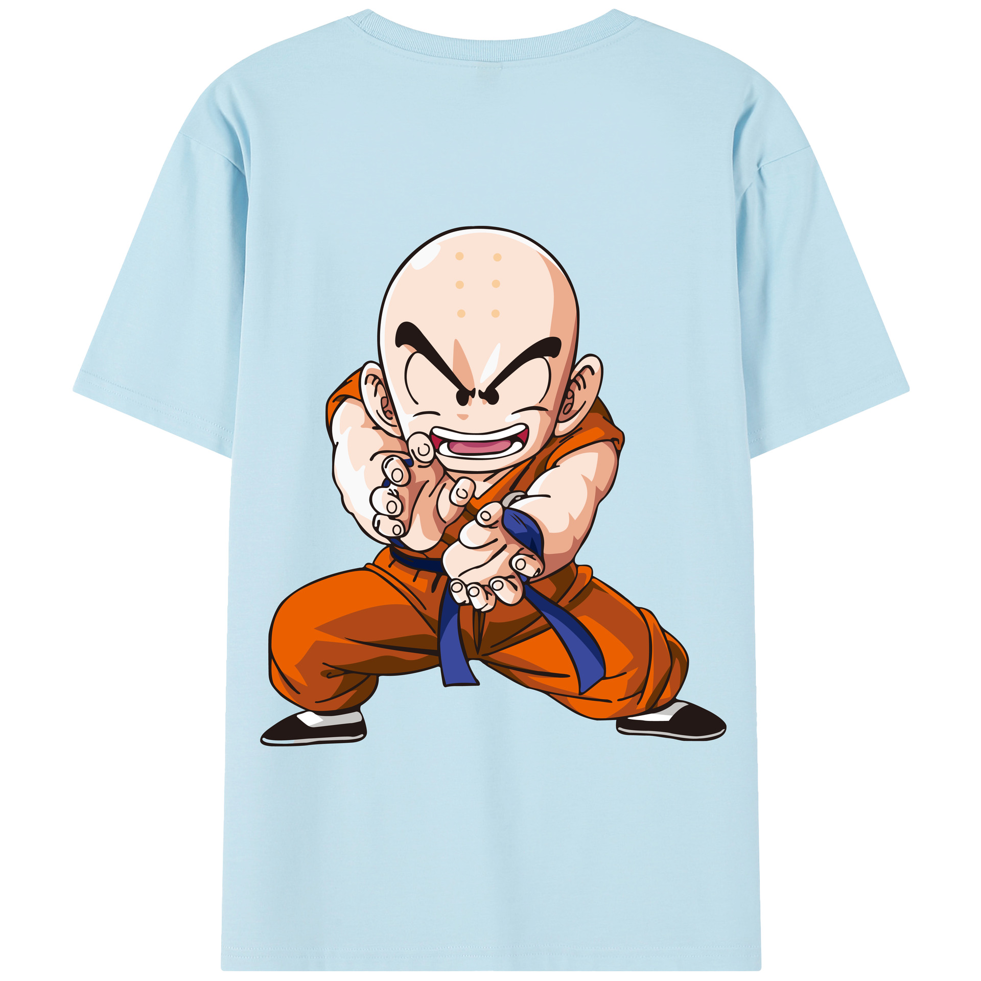（画像用） ドラゴンボール クリリン DRAGON BALL krillin 綿100％半袖Tシャツ（背面プリント）